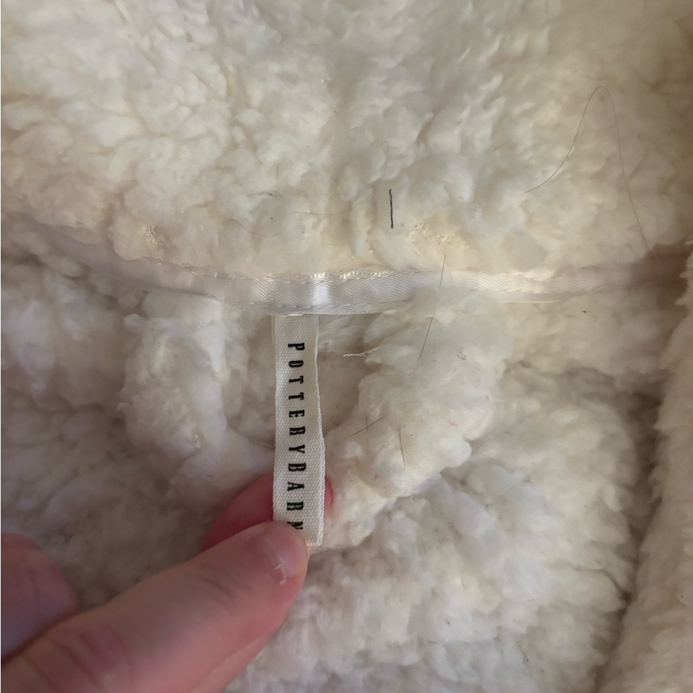 Pottery Barn Plush Cream Bathrobe - Picture 2 of 3